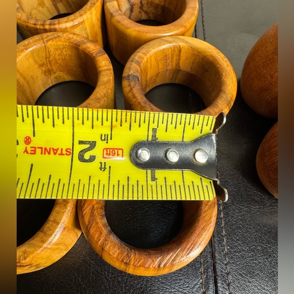 Lot Of 20 Vintage light & Dark Wood Napkin Rings 1.5” Round Mid Century Modern - Picture 9 of 10